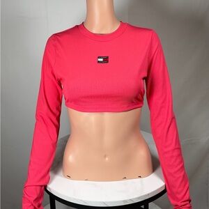 Tommy Hilfiger Red Long Sleeve Crop Top